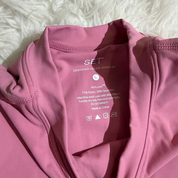 NEW Set Active Large L Glossy Pink Sports Bra Top Tank Workout Yoga Pilates - Picture 3 of 6